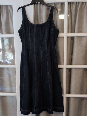 Avec Les Filles Dark Blue Denim Midi Dress